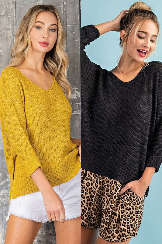 Crew Neck Knit Sweater-Charmful Clothing Boutique