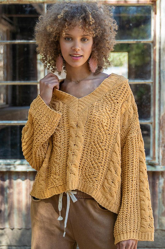 Twisted Knit Sweater-Charmful Clothing Boutique