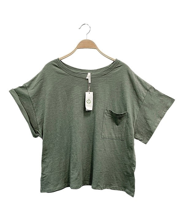 POCKET OVERSIZE CROP T-Charmful Clothing Boutique