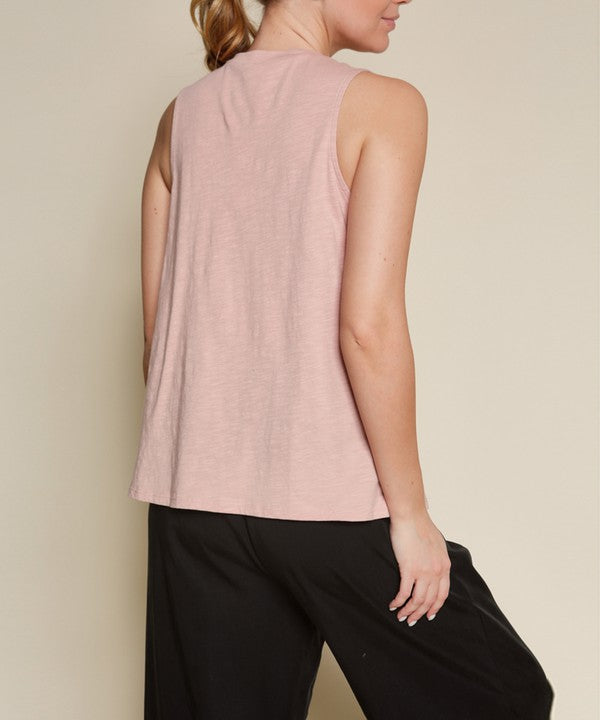 V SHAPE SLEEVELESS TOP-Charmful Clothing Boutique