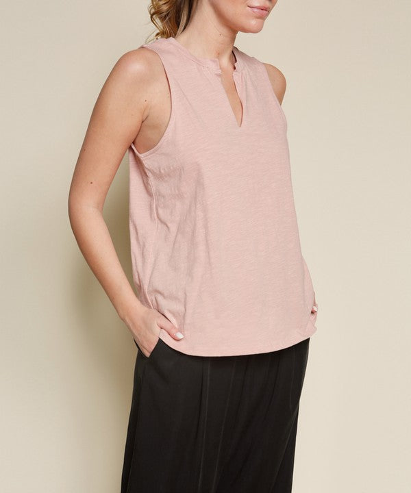 V SHAPE SLEEVELESS TOP-Charmful Clothing Boutique