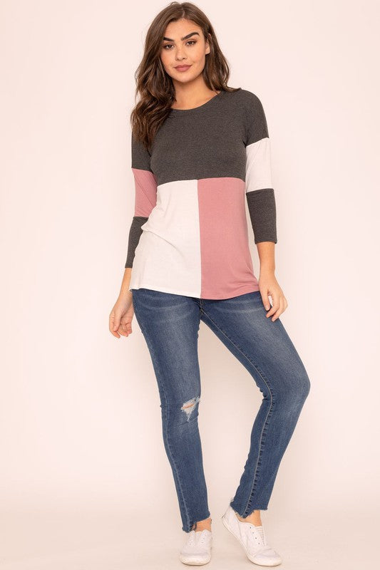 Color Block Tunic-Charmful Clothing Boutique