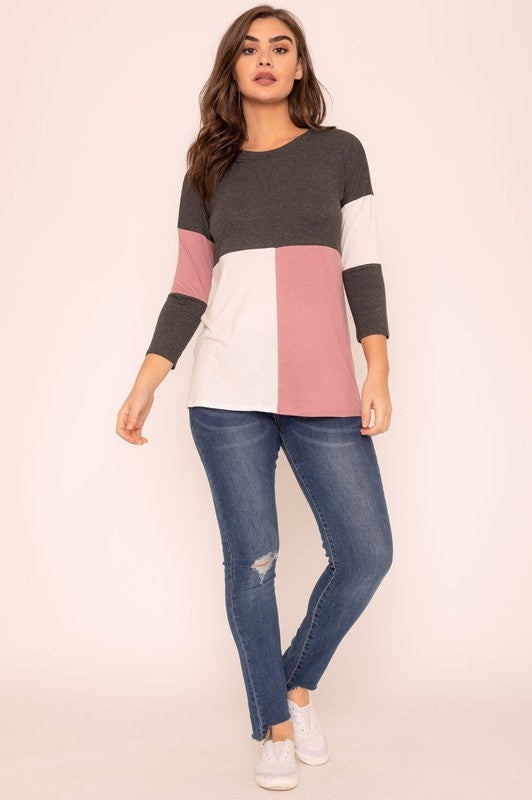 Color Block Tunic-Charmful Clothing Boutique