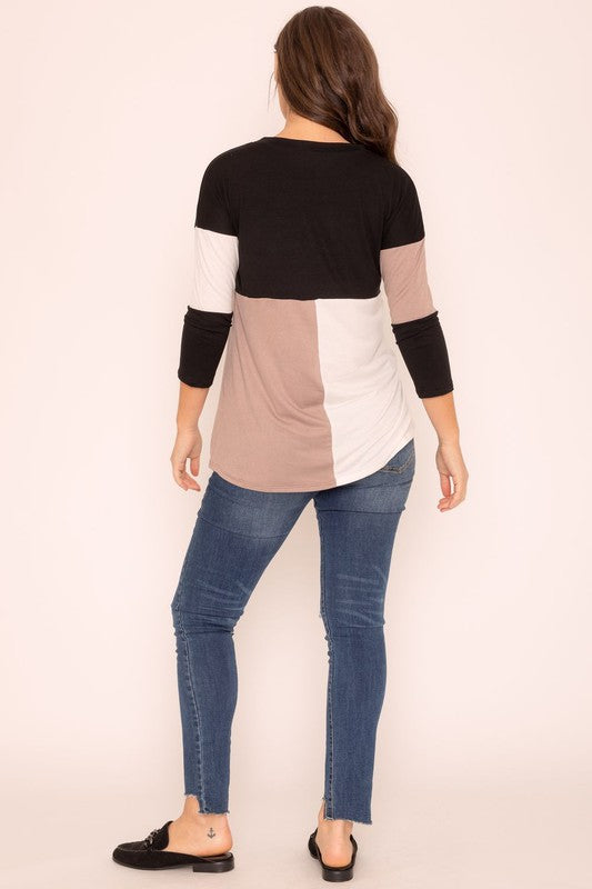 Color Block Tunic-Charmful Clothing Boutique