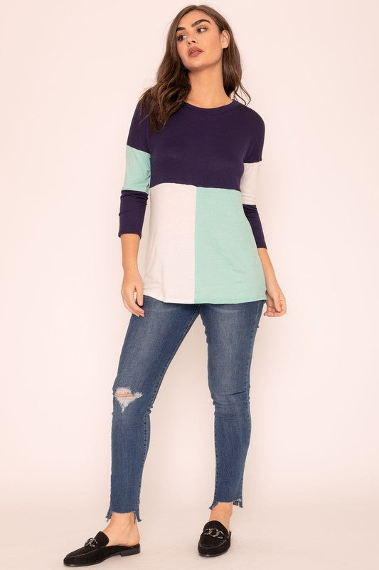 Color Block Tunic-Charmful Clothing Boutique