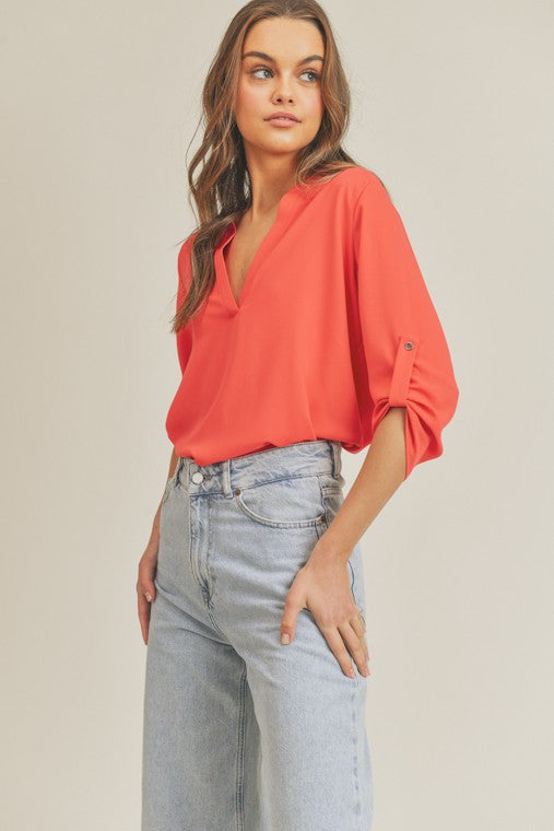 V Neck Top-Charmful Clothing Boutique