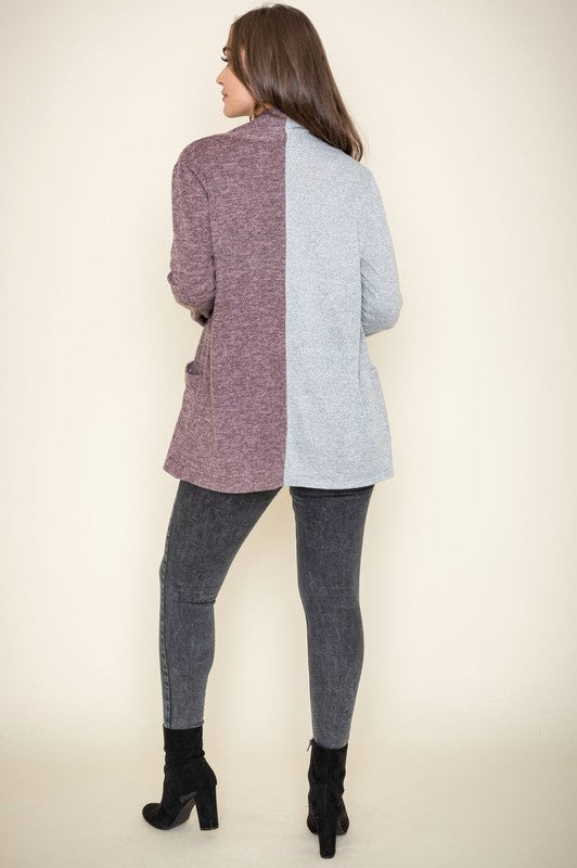 Two Tone Knit Cardigan-Charmful Clothing Boutique