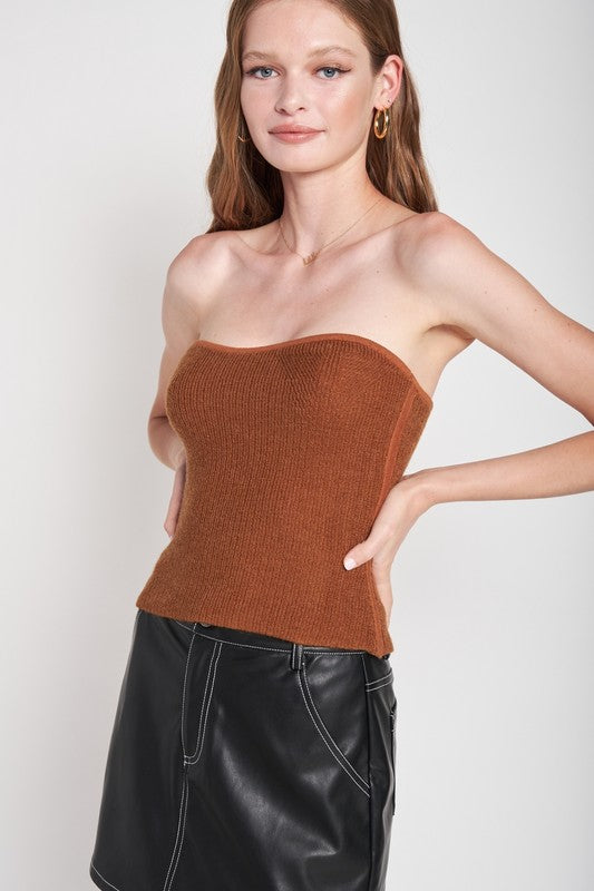 FUZZY SWATER TUBE TOP-Charmful Clothing Boutique