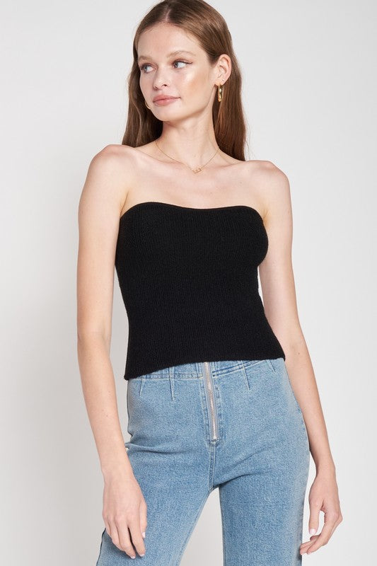 FUZZY SWATER TUBE TOP-Charmful Clothing Boutique