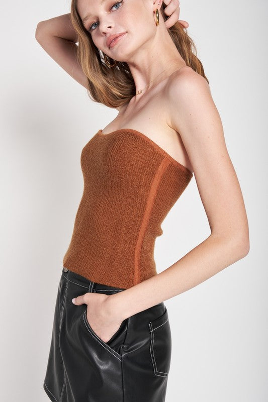 FUZZY SWATER TUBE TOP-Charmful Clothing Boutique