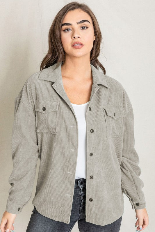 Corduroy Jacket-Charmful Clothing Boutique