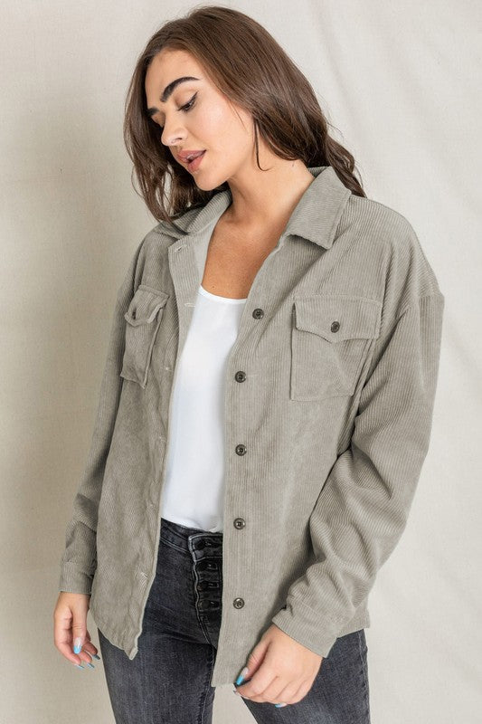 Corduroy Jacket-Charmful Clothing Boutique