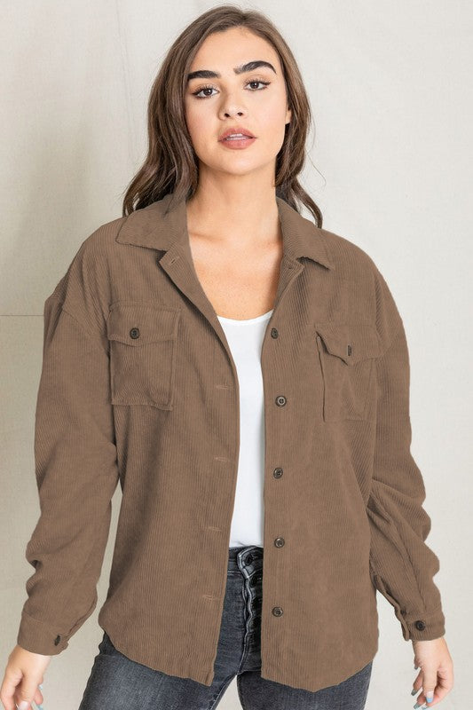 Corduroy Jacket-Charmful Clothing Boutique