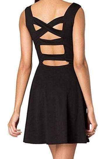 JUNIORS SLEEVELESS DRESS WITH CUT OUT BACK-Charmful Clothing Boutique