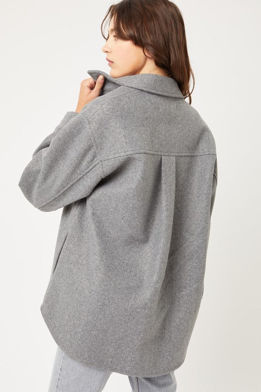 JQ Fleece Oversized Shacket-Charmful Clothing Boutique