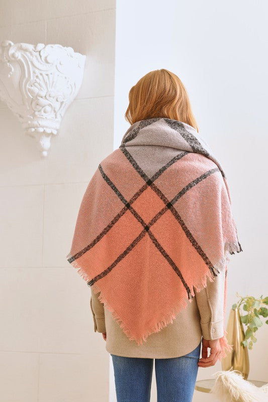 PLAID WINTER SHAWL SCARF-Charmful Clothing Boutique