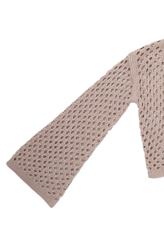 Hole-knit cardigan-Charmful Clothing Boutique