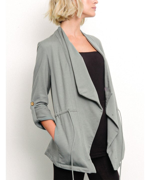 HEMP OPEN FRONT JACKET-Charmful Clothing Boutique