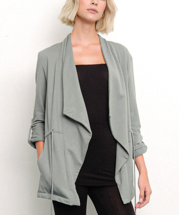 HEMP OPEN FRONT JACKET-Charmful Clothing Boutique