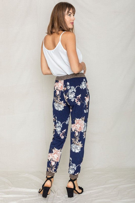 Rose Print  Jogger-Charmful Clothing Boutique