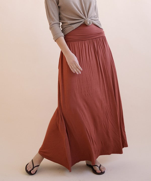 BAMBOO YOGA MAXI SKIRT-Charmful Clothing Boutique