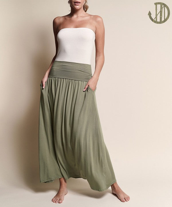 BAMBOO YOGA MAXI SKIRT-Charmful Clothing Boutique