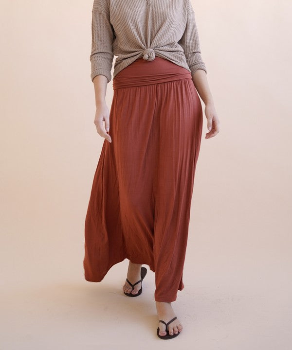 BAMBOO YOGA MAXI SKIRT-Charmful Clothing Boutique