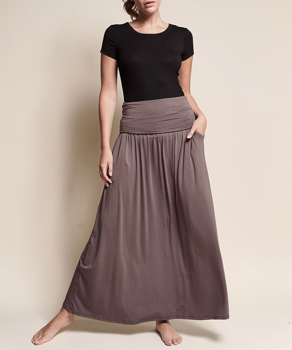 BAMBOO YOGA MAXI SKIRT-Charmful Clothing Boutique