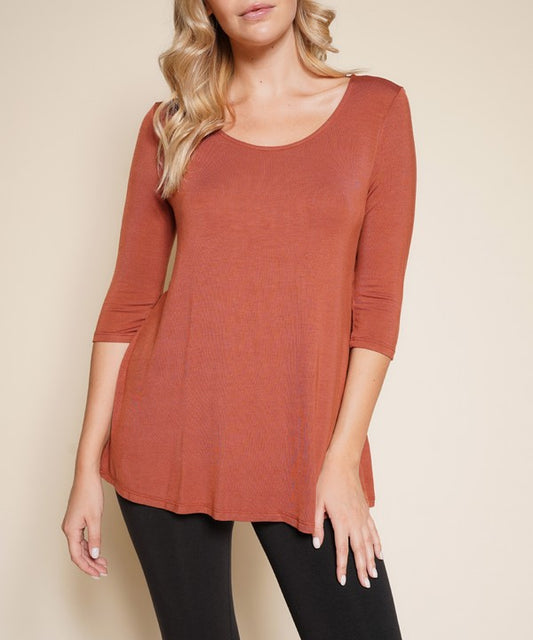 BAMBOO ELBOW TUNIC T-Charmful Clothing Boutique