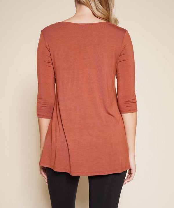 BAMBOO ELBOW TUNIC T-Charmful Clothing Boutique