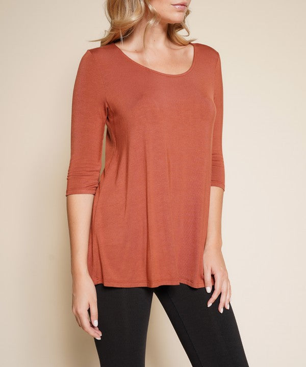 BAMBOO ELBOW TUNIC T-Charmful Clothing Boutique