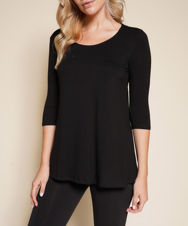 BAMBOO ELBOW TUNIC T-Charmful Clothing Boutique