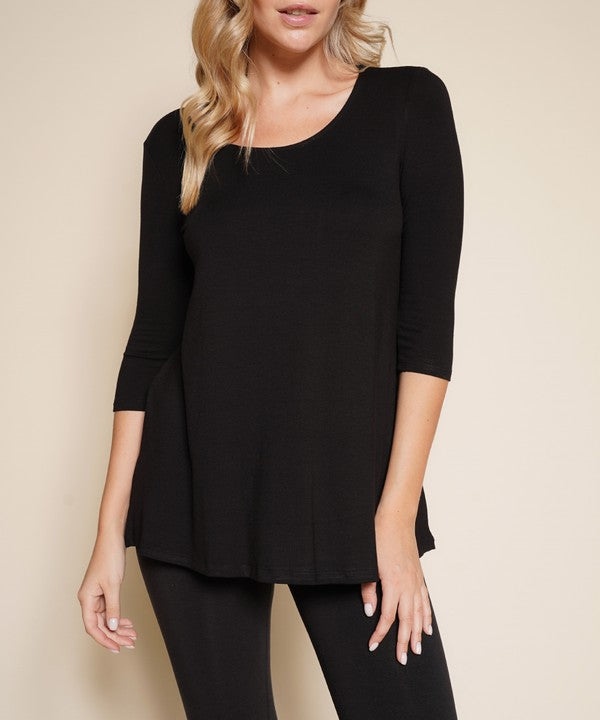 BAMBOO ELBOW TUNIC T-Charmful Clothing Boutique