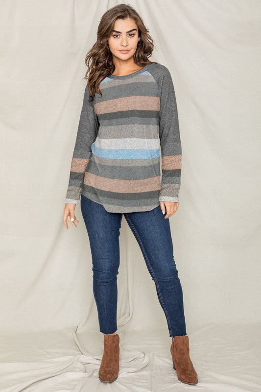 Multi Stripe Tunic-Charmful Clothing Boutique