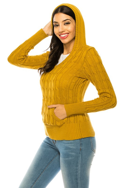 Knit hoodie sweater-Charmful Clothing Boutique