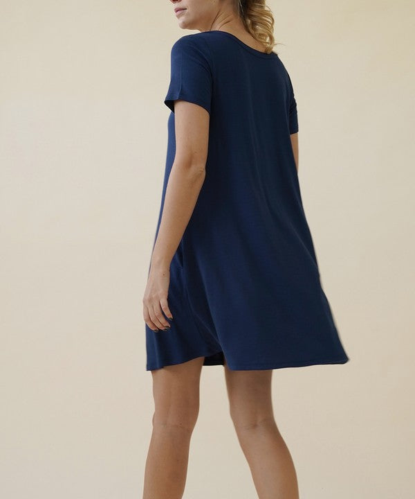 BAMBOO SHORT SLEEVE DRESS-Charmful Clothing Boutique