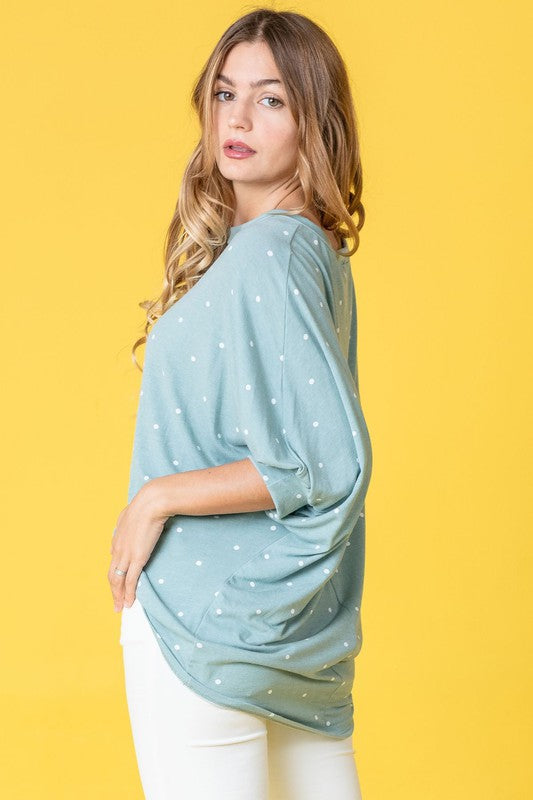 Polka Dot Dolman Tunic-Charmful Clothing Boutique