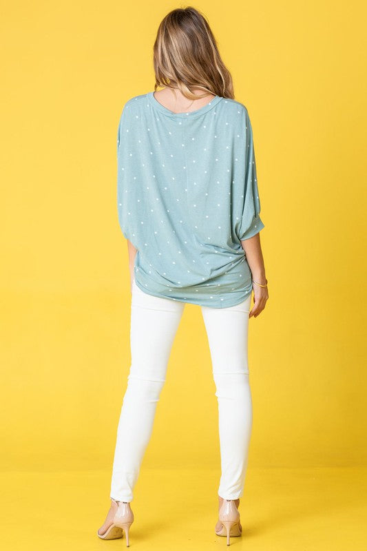 Polka Dot Dolman Tunic-Charmful Clothing Boutique