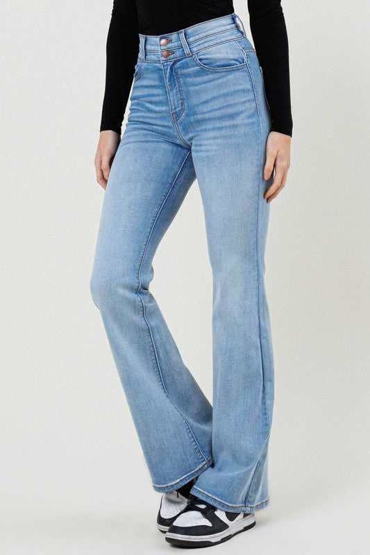 High-Waisted Flare Jeans-Charmful Clothing Boutique