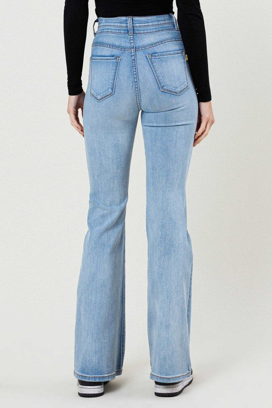 High-Waisted Flare Jeans-Charmful Clothing Boutique