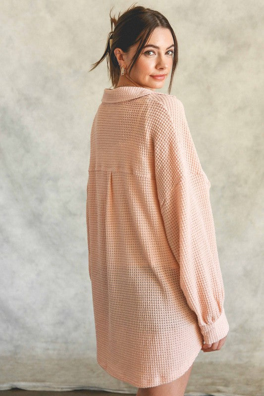 Soft Thermal Knit Shacket Top-Charmful Clothing Boutique