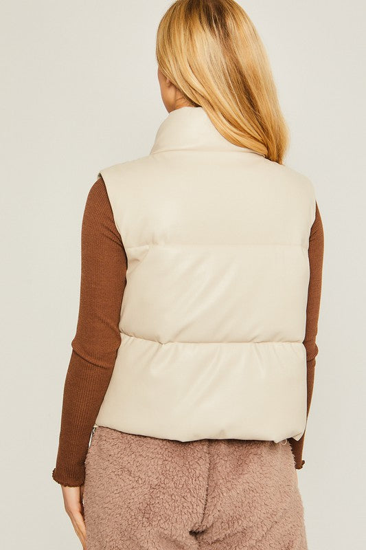 PU Padded Vest-Charmful Clothing Boutique