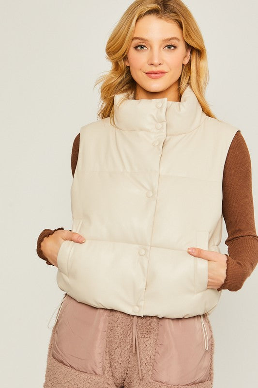 PU Padded Vest-Charmful Clothing Boutique