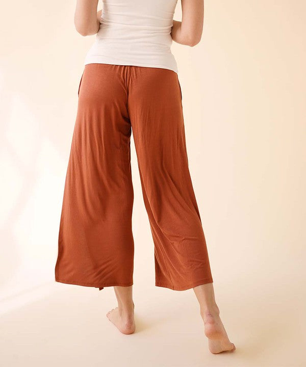 BAMBOO ANKLE LENGTH SLIT PANTS-Charmful Clothing Boutique