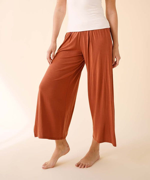 BAMBOO ANKLE LENGTH SLIT PANTS-Charmful Clothing Boutique