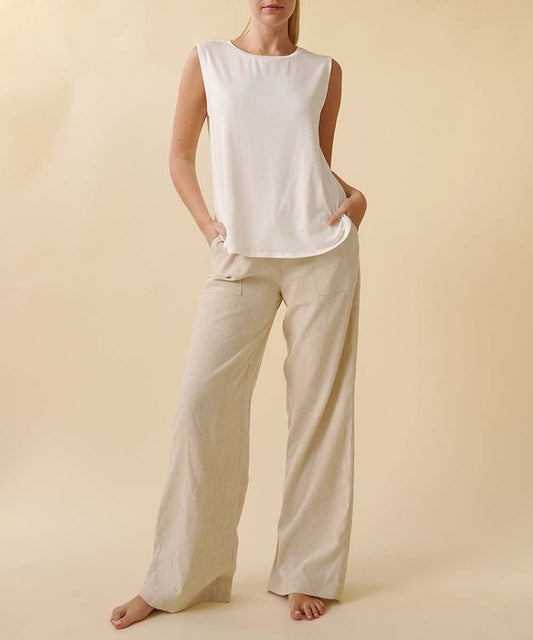 BAMBOO COTTON LINEN PANTS-Charmful Clothing Boutique