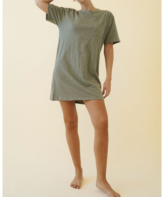 COTTON SLUB T SHIRTS DRESS-Charmful Clothing Boutique