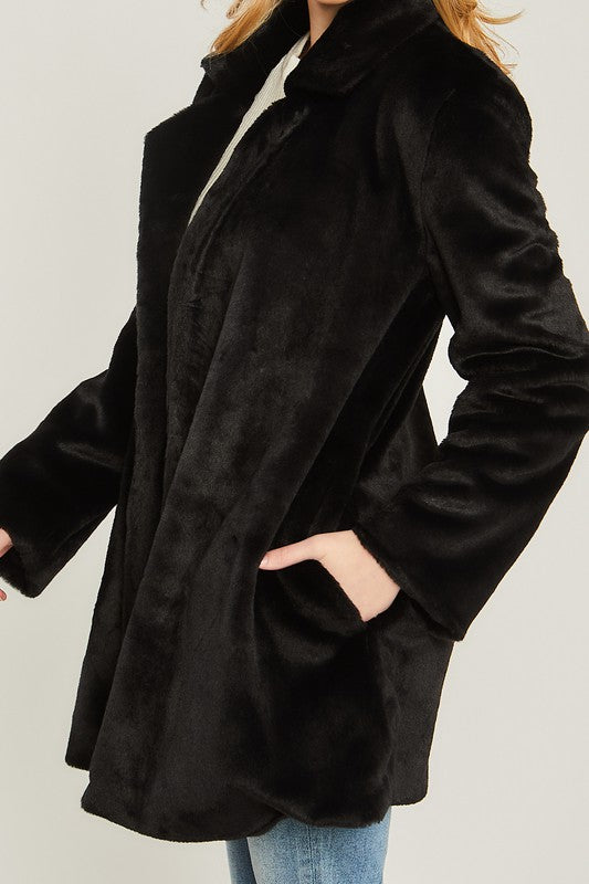 Woven Solid Teddy Collar Coat-Charmful Clothing Boutique