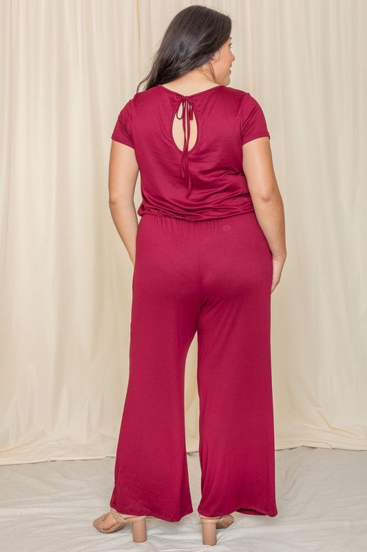 Short Sleeve Jumpsuit W/Pocket-Charmful Clothing Boutique