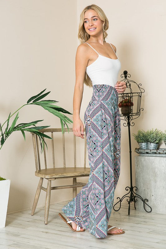 Smocked Wide Leg Pants-Charmful Clothing Boutique